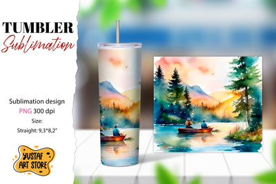 Fishing tumbler. Father's Day tumbler wrap Sublimation Yustaf Art Store 