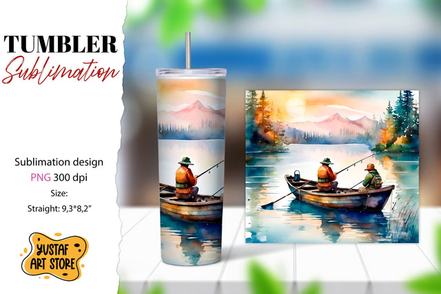 Fishing tumbler. Father's Day tumbler wrap Sublimation Yustaf Art Store 