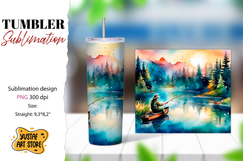 Fishing tumbler. Father's Day tumbler wrap Sublimation Yustaf Art Store 