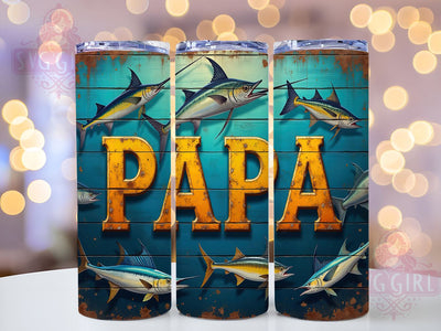 Fishing Tumbler, Papa Gifts, 20oz Tumbler, Sublimation Design, Fishing Lover Gifts, Outdoor Decor, PNG File, Father's Day Gifts Sublimation SvggirlplusArt 