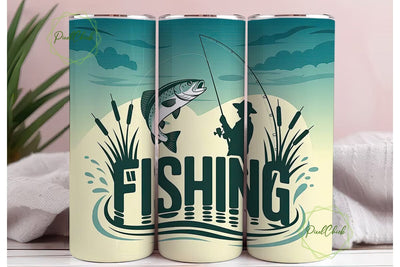 Fishing Tumbler Wrap 20oz Sublimation PixelChick 