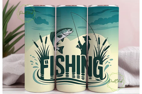 Fishing Tumbler Wrap 20oz Sublimation PixelChick 