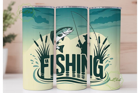 Fishing Tumbler Wrap 20oz Sublimation PixelChick 
