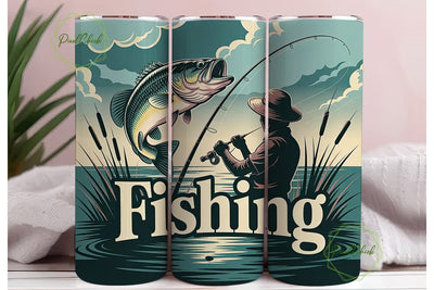 Fishing Tumbler Wrap 20oz Sublimation PixelChick 