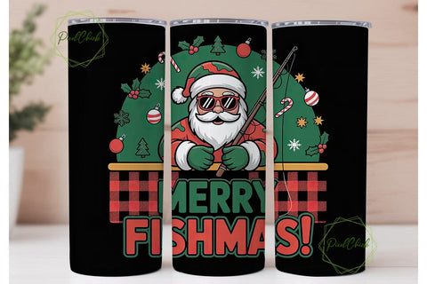 FISHMAS Santa Tumbler Wrap Sublimation PixelChick 