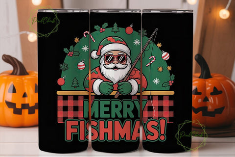 FISHMAS Santa Tumbler Wrap Sublimation PixelChick 