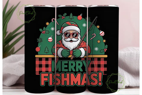 FISHMAS Santa Tumbler Wrap Sublimation PixelChick 