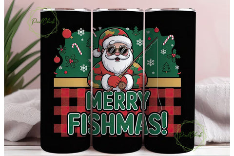 FISHMAS Santa Tumbler Wrap Sublimation PixelChick 