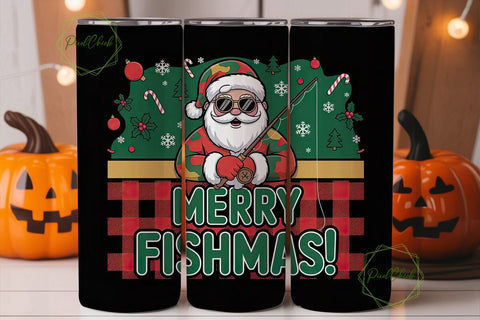 FISHMAS Santa Tumbler Wrap Sublimation PixelChick 