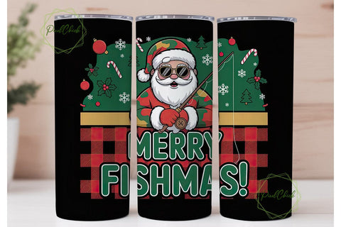 FISHMAS Santa Tumbler Wrap Sublimation PixelChick 