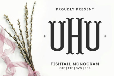 Fishtail Monogram - Monogram Font Font Masyafi Studio 