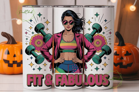 Fit & Fabulous 20oz Tumbler Wrap Sublimation PixelChick 