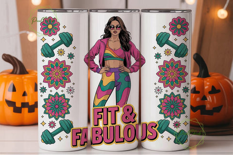 Fit & Fabulous 20oz Tumbler Wrap Sublimation PixelChick 