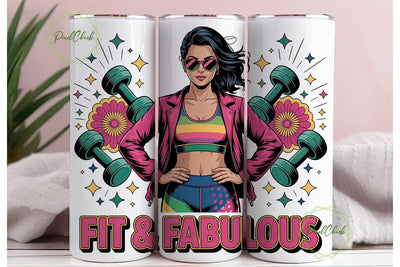 Fit & Fabulous 20oz Tumbler Wrap Sublimation PixelChick 