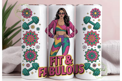 Fit & Fabulous 20oz Tumbler Wrap Sublimation PixelChick 