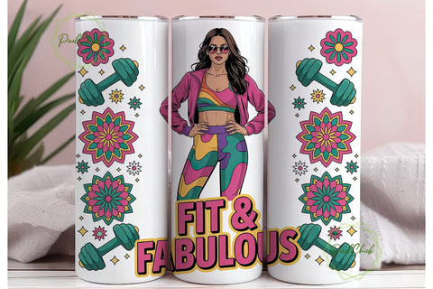 Fit & Fabulous 20oz Tumbler Wrap Sublimation PixelChick 