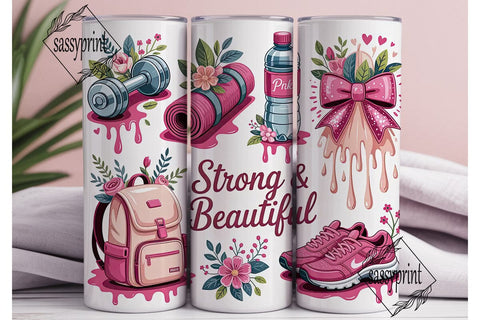 Fitness Floral Tumbler Wrap Sublimation sassyprint 