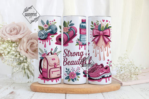 Fitness Floral Tumbler Wrap Sublimation sassyprint 