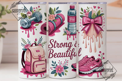 Fitness Floral Tumbler Wrap Sublimation sassyprint 