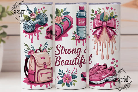 Fitness Floral Tumbler Wrap Sublimation sassyprint 