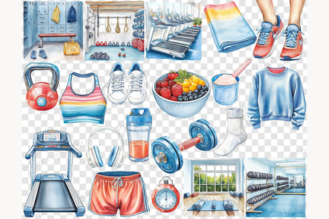 Fitness Girl Clipart Collection | Gym Workout PNG Sports SVG GlamArtZhanna 