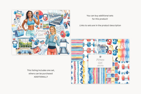 Fitness Girl Clipart Collection | Gym Workout PNG Sports SVG GlamArtZhanna 