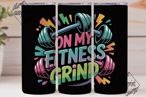 Fitness Grind 20oz Tumbler Wrap Sublimation sassyprint 