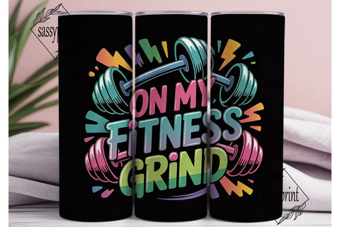 Fitness Grind 20oz Tumbler Wrap Sublimation sassyprint 