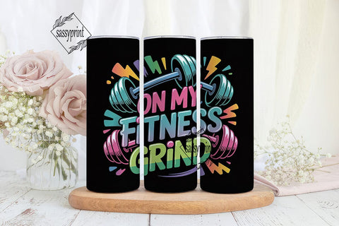 Fitness Grind 20oz Tumbler Wrap Sublimation sassyprint 