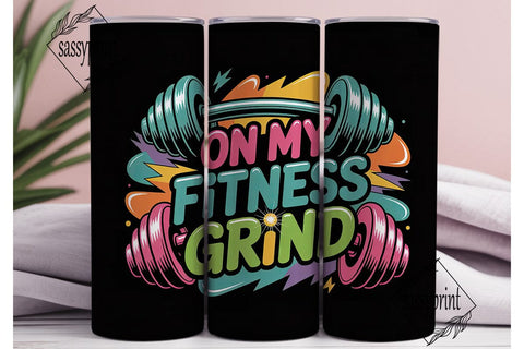 Fitness Grind 20oz Tumbler Wrap Sublimation sassyprint 