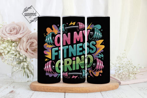 Fitness Grind 20oz Tumbler Wrap Sublimation sassyprint 