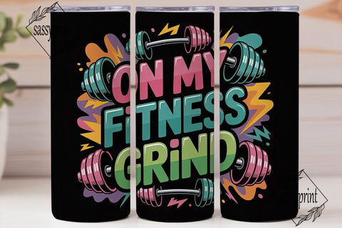 Fitness Grind 20oz Tumbler Wrap Sublimation sassyprint 