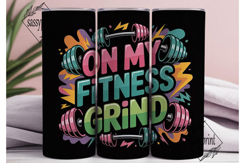 Fitness Grind 20oz Tumbler Wrap Sublimation sassyprint 