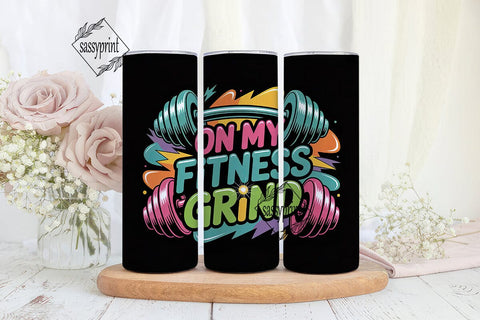 Fitness Grind 20oz Tumbler Wrap Sublimation sassyprint 