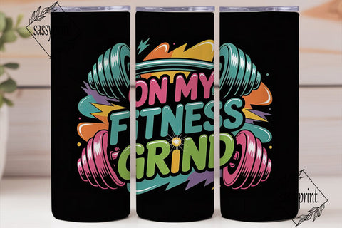 Fitness Grind 20oz Tumbler Wrap Sublimation sassyprint 