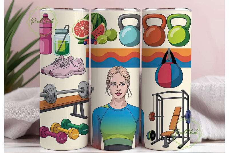 Fitness & Healthy Lifestyle 20oz Tumbler Sublimation PixelChick 