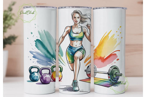 Fitness & Healthy Lifestyle 20oz Tumbler Sublimation PixelChick 