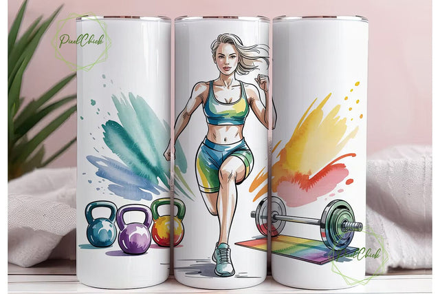 Fitness & Healthy Lifestyle 20oz Tumbler Sublimation PixelChick 
