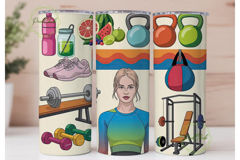 Fitness & Healthy Lifestyle 20oz Tumbler Sublimation PixelChick 