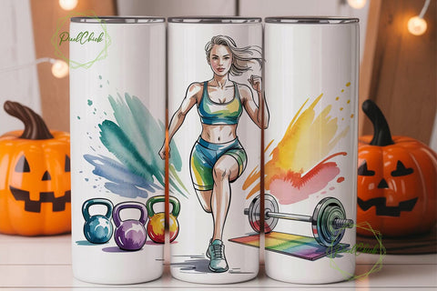 Fitness & Healthy Lifestyle 20oz Tumbler Sublimation PixelChick 