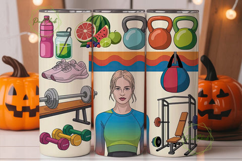 Fitness & Healthy Lifestyle 20oz Tumbler Sublimation PixelChick 