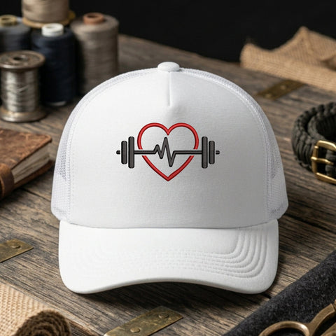 Fitness Heartbeat Embroidery Design – Heart Barbell Gym Workout Machine Embroidery File Embroidery/Applique DESIGNS PatternFeed8 