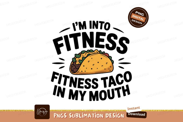 Fitness Taco Mouth Food Illustration Design Sublimation Designangry 