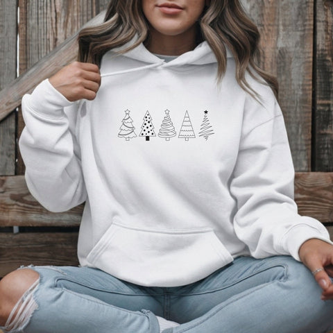 Five Christmas Trees Embroidery Design – Minimalist Christmas Tree Line Art Holiday Machine Embroidery File Embroidery/Applique DESIGNS PatternFeed8 