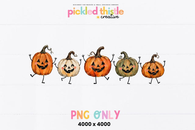 Five Jack O Lanterns PNG Sublimation Pickled Thistle Creative 