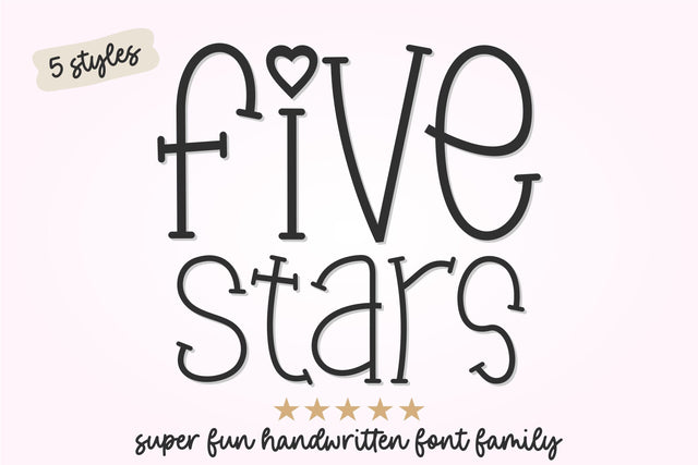 Five Stars Font Bundle – Handwritten Quirky Serif Font Font TonisArtStudio 