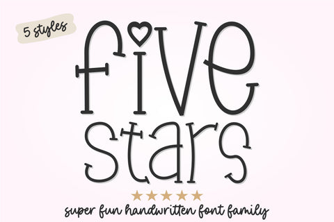 Five Stars Font Bundle – Handwritten Quirky Serif Font Font TonisArtStudio 