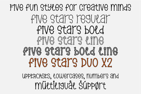 Five Stars Font Bundle – Handwritten Quirky Serif Font Font TonisArtStudio 