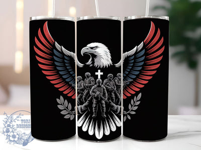 Flag Eagle USA 20oz Tumbler, American Flag Eagle, Patriotic Tumbler Wrap, Sublimation Design, 20oz Tumbler, Military Tribute, USA Pride Sublimation ToriDesigns 