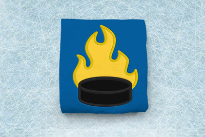 Flaming Hockey Puck Applique Embroidery Embroidery/Applique DESIGNS Designed by Geeks 